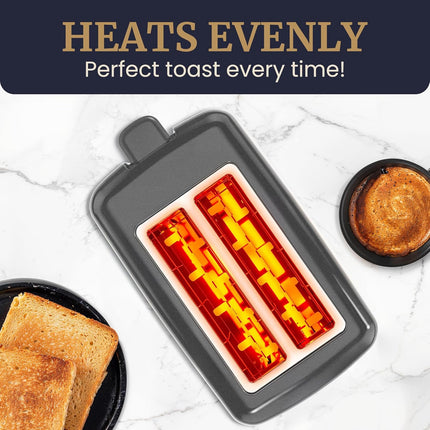 2 Slice Cool Touch Toaster with 1.25" Extra Wide Slots, Gunmetal Gray