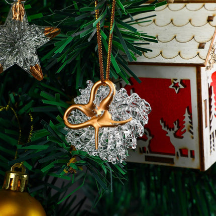 Glass Christmas Tree Ornaments 2 Inch Set of 4 Mini Blown Glass Decor