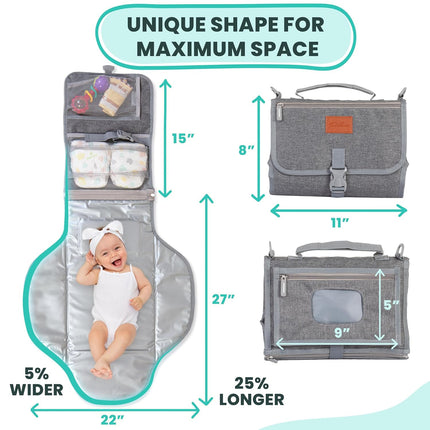 Portable Baby Changing Pad – Soft, Waterproof with Wipes Pockets