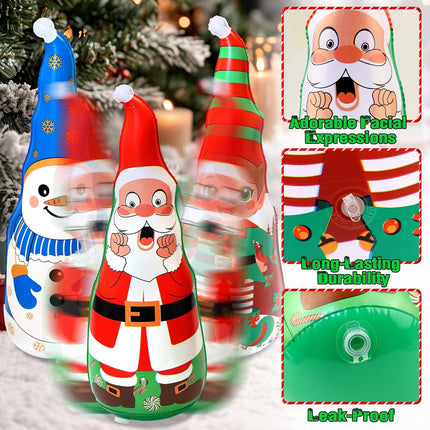 Christmas Inflatable Ring Toss Game – Santa, Snowman & Elf Toys for Kids & Family
