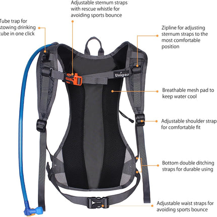 Hydration Pack with 70 oz Water Bladder for Running, Camping & Biking