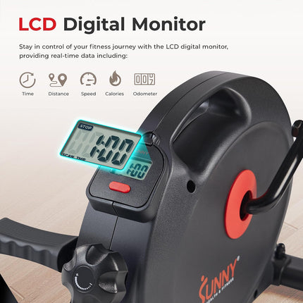 Smart Mini Cycle Under Desk Pedal Exerciser, Dual-Function Low-Impact Workout