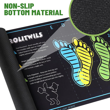 Anti Slip Squat Exercise Mat with Foot Placement Guide for Home Fitness