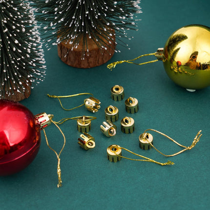 120 PCS Christmas Ornament Caps Plastic Hangers for DIY Tree Decorations Gold