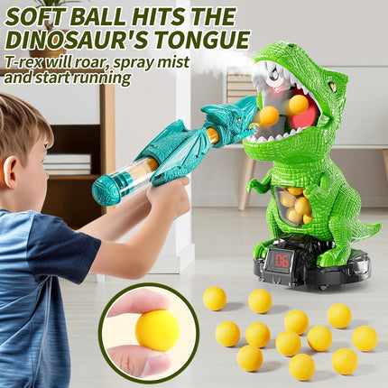 Dinosaur Shooting Game Toy – Light & Sound Scoreboard with 12 Foam Balls