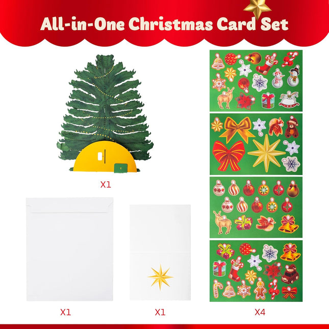 3D Pop Up Christmas Cards – DIY Holiday Greeting Cards with Envelopes