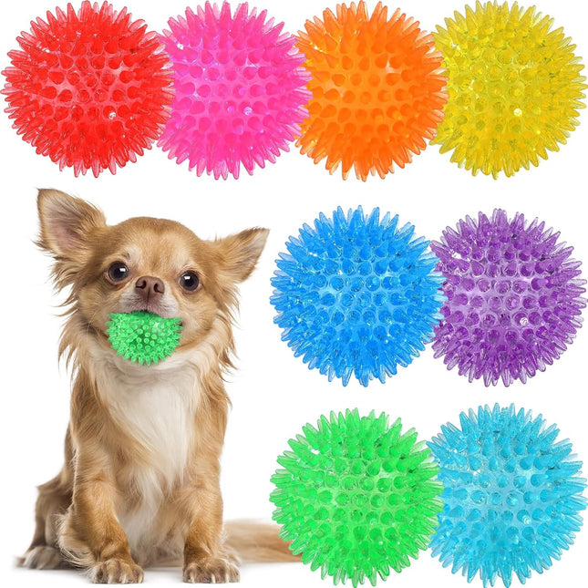 Dog Chew Toy Balls – 8 Pack Colors, 2.5", Safe BPA Free for Puppies