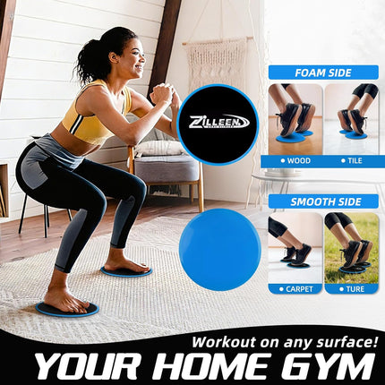 2 Pack Exercise Sliders Fitness Discs for Pilates Core Workout Men Women