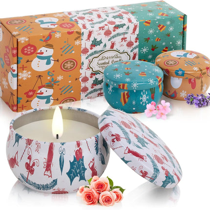 3PCS New Year Scented Candles Aromatherapy Christmas Gifts for Women