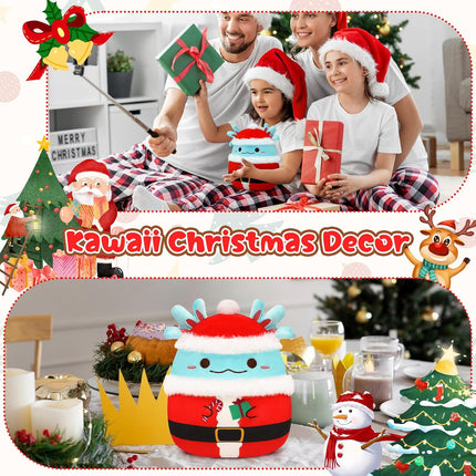 8" Christmas Axolotl Plush Toy – Soft Stuffed Animal Pillow for Kids & Adults