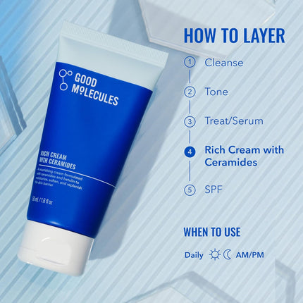 Rich Ceramide Face Cream 50ml – Daily Moisturizer for Dry, Red Skin