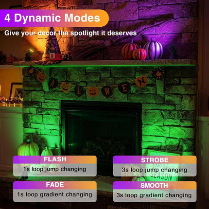 2 Pack 6W RGBW LED Indoor Spotlights with Remote Colour Changing Floor Uplights