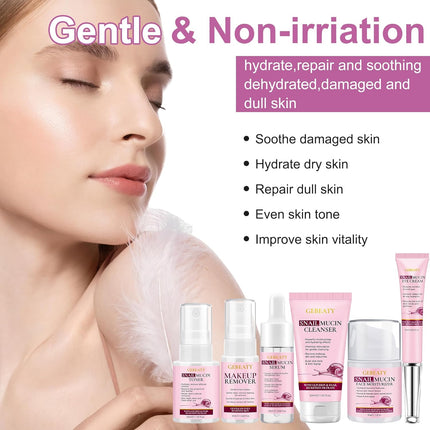 6-Pc Korean Snail Mucin Skincare Set – Anti-Aging, Hydrate & Repair