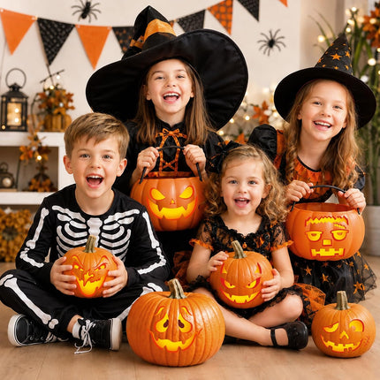 Halloween Pumpkin Decorating Kit, Funny Face Stickers, Party Favors & Classroom Decor