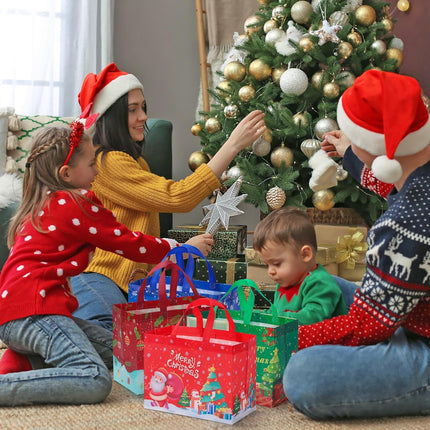 8 Pack Large Christmas Gift Bags – Reusable Non-Woven Holiday Bags