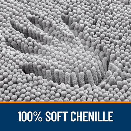Grey Bath Mat 30x20 – Extra Soft, Rubber Backing, Machine Washable