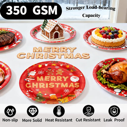 Christmas Party Tableware Set – 40PCS Tree Plates & Napkins for Holidays