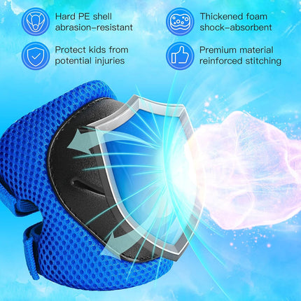 Kids Protective Gear Set Knee Elbow Pads & Wrist Guards Age 3-14