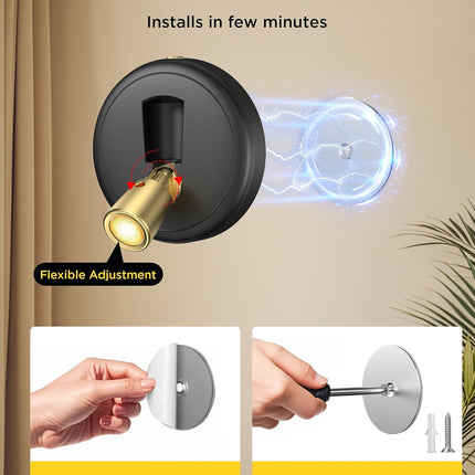 Rechargeable LED Indoor Spotlight 5500mAh Wireless Dimmable Uplight with Remote and Timer