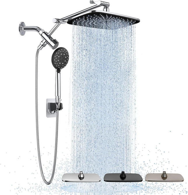 Wide Rainfall Shower Head with Handheld High Pressure Detachable Combo