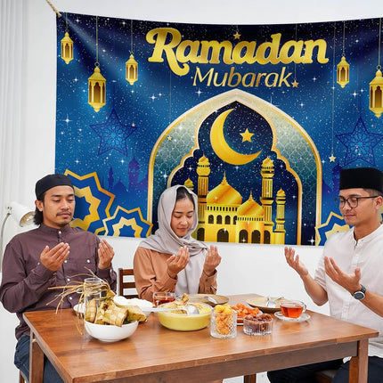 Ramadan Mubarak Backdrop 2026 - Ramadan Decorations for Home & Eid Celebrations