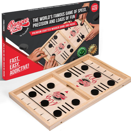 Fast Sling Puck Game Wooden Air Hockey Board Family Party Game for All Ages