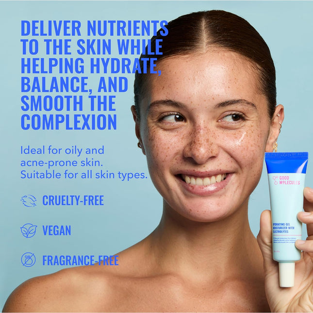 Hydrating Gel Moisturizer Lightweight Oil Free Face Cream Oily Skin Care