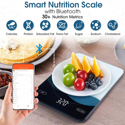 Smart Kitchen Scale 10kg/22lb – Rechargeable, Nutritional Calculator, LED