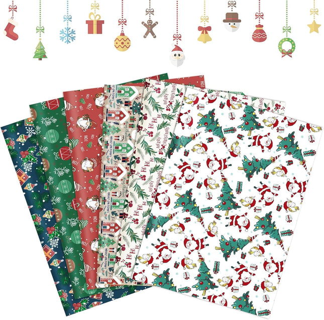 6PCS Christmas Gift Wrap – Folded Flat Holiday Paper for Kids & Adults