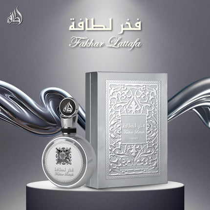 Lattafa Fakhar Platin Eau de Parfum 100ml Unisex Citrus Spicy Woody Fragrance