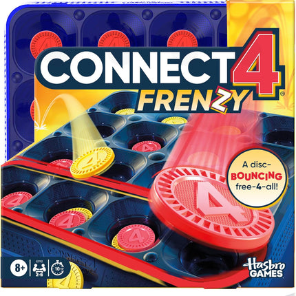Connect 4 Frenzy Game, Bounce Discs 4 The Win, Family Game Ages 8+