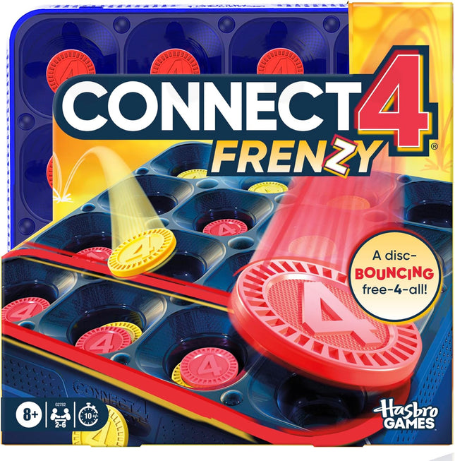 Connect 4 Frenzy Game, Bounce Discs 4 The Win, Family Game Ages 8+