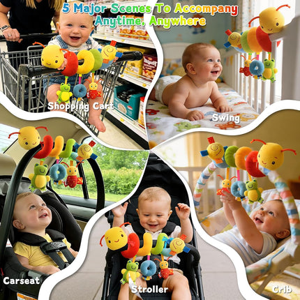 Baby Spiral Activity Toy – Soft Hanging Sensory Toy for Car Seat, Stroller & Crib