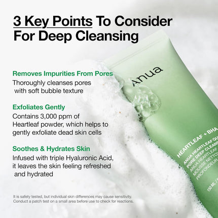 Heartleaf Quercetinol Pore Cleansing Foam, BHA Gentle Foaming Face Wash, 5.07oz