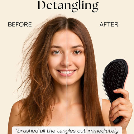 Rose Gold Detangling Hair Brush for Wet Dry Curly Thick Straight Hair