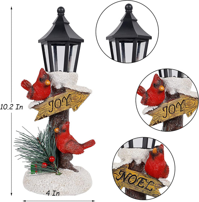 2 Pack Christmas Lighted Tabletop Figurines – Battery Operated Red Cardinals