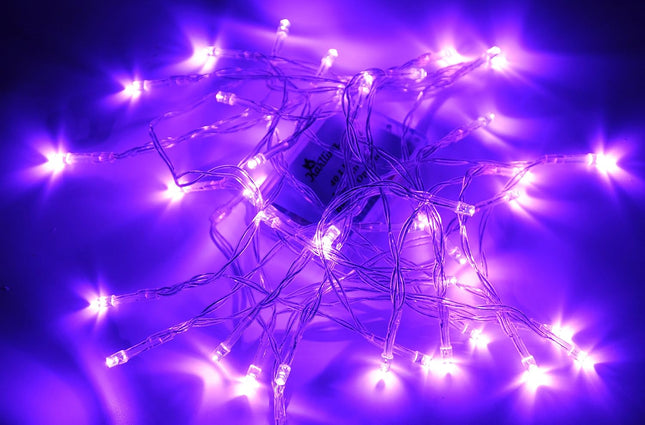 Purple 40 LED Fairy Light String, Battery-Powered for Christmas, Wedding & Party Decor