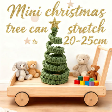 4pcs Mini Christmas Trees with Glitter Stars, Rustic Tabletop Holiday Decor