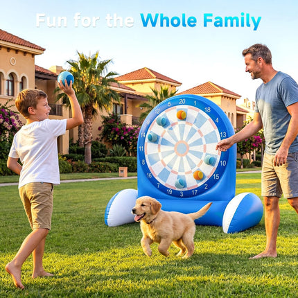 Dart Board Water Game Pool Toy with Sticky Balls & Air Pump Kids Ages 3-12