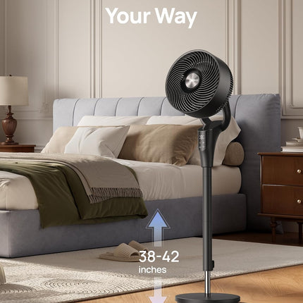 2026 Quiet Pedestal Fan DC Motor 90ft Airflow Oscillating Fan for Bedroom Home