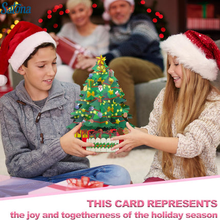 Christmas Pop-Up Greeting Card – 3D Santa, Snowman & Tree Holiday Card