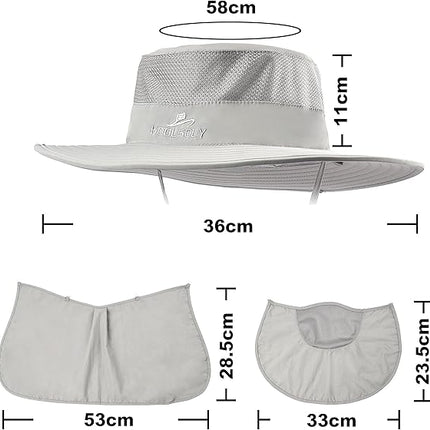 Outdoor Fishing Hat with Neck Flap UV Protection Sun Cap for Adults