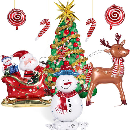 193PCS Christmas Balloon Garland Kit – Tree, Snowman & Santa Decorations