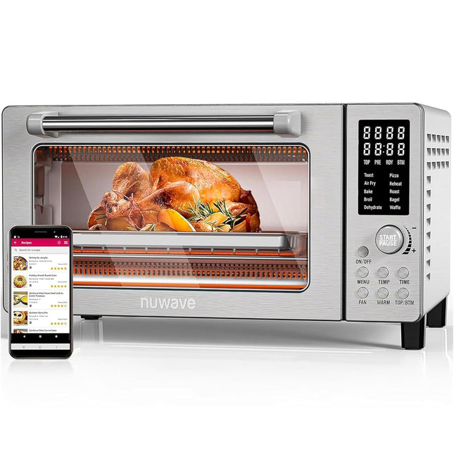 Bravo 10 in 1 Air Fryer Toaster Oven 21Qt Countertop Convection Stainless