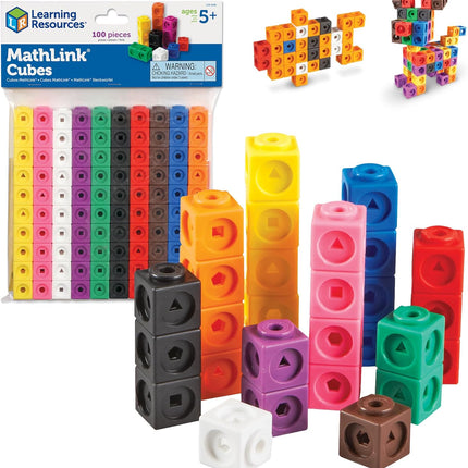 100 MathLink Cubes Set STEM Activities Math Manipulatives Homeschool Kids