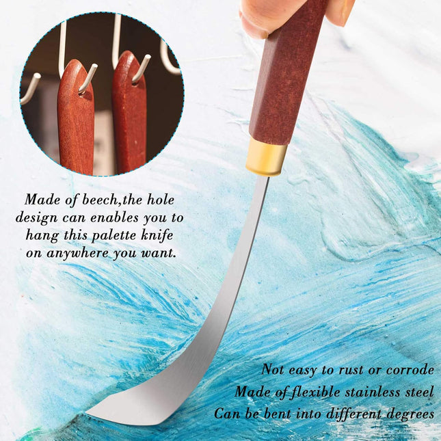 2PCS Painting Knife Set – Stainless Steel Palette Knives with Wood Handles