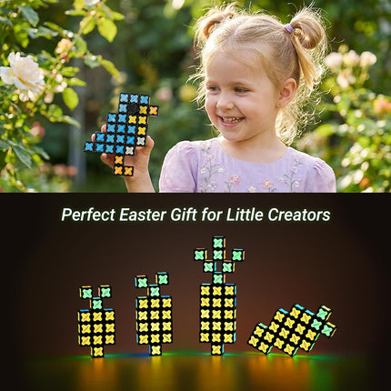 STEM Magnet Cube 2x2 – 2-in-1 Puzzle & Infinity Cube, Glow with UV Light