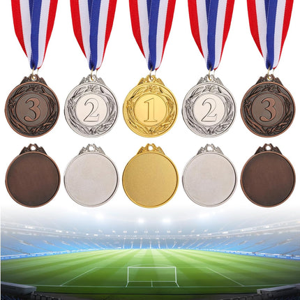 12 Piece Winner Award Medals 2 Inch Zinc Alloy Olympic Sports Champions Gold Silver Bronze