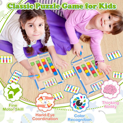 Montessori Magnetic Wooden Toys for Kids Age 3-7 Educational Preschool Puzzle Game