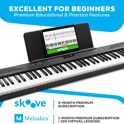 88-Key Keyboard Piano – 480 Sounds, USB MIDI, Speakers, Pedal & Headphones